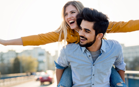 Happy fresno couple with bright white smiles